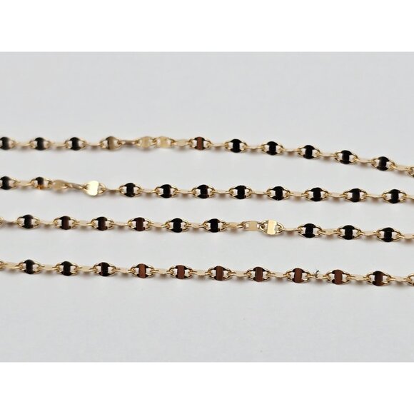 Unique 14K Yellow Gold Designer Resizable Mirror Valentino Link Chain Necklace - Picture 11 of 14